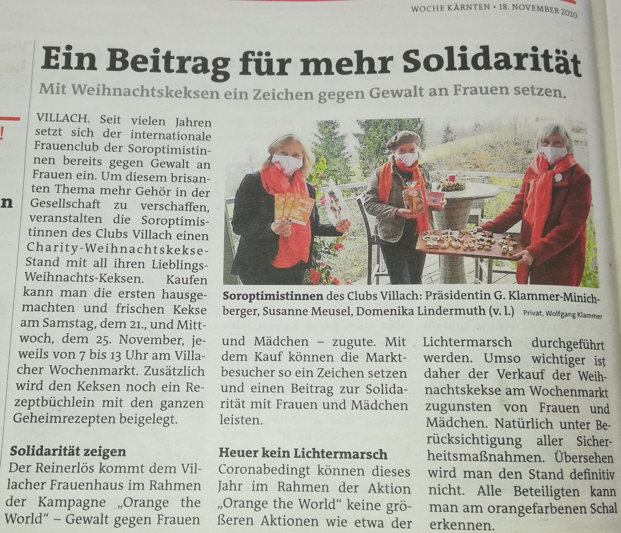 Villacher Woche kündigt Charity-Weihnachtskekse-Stand an